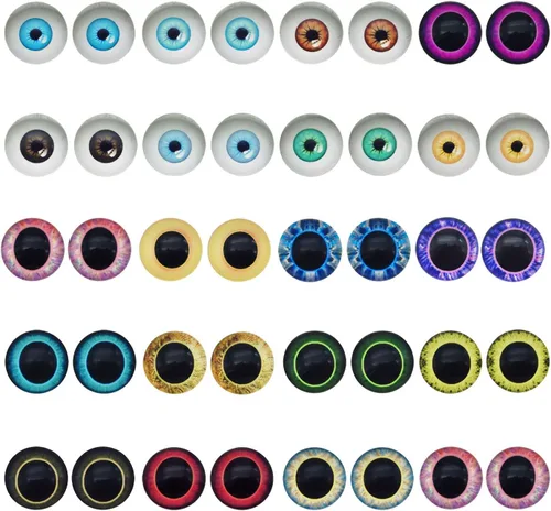 Miniatura 4 de 100 Uds. de cristal Cabujón de cristal de búho unicornio ojos de pupila humana para muñecas de arcilla, esculturas artesanales, búsqueda de 0.31
