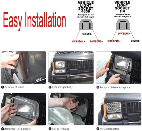 Miniatura 6 de 4 faros delanteros de repuesto aprobados por DOT de 4 x 6 pulgadas, H4651, H4652, H4656, H4666, H6545, compatibles con sonda Peterbilt Kenworth