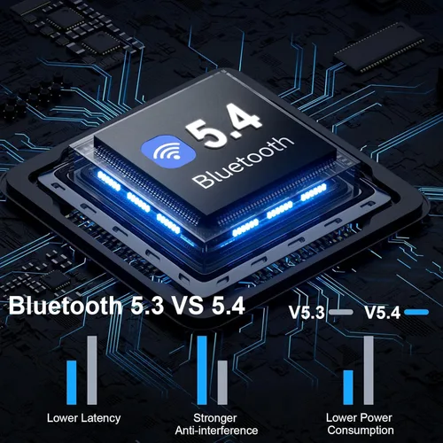 Miniatura 2 de Auriculares inalámbricos, auriculares Bluetooth 5.4 estéreo de graves profundos, auriculares intrauditivos con 4 micrófonos ENC, pantalla LED de 45