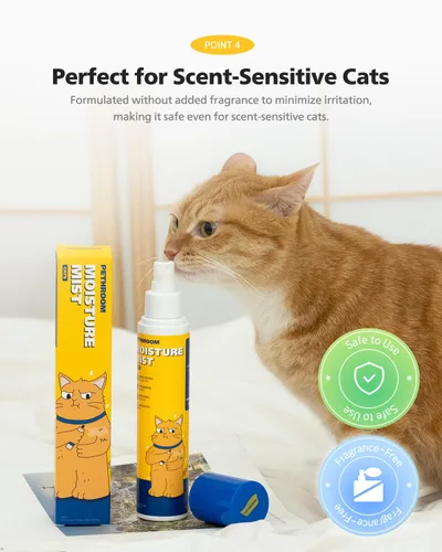 Miniatura 6 de PETHROOM ] Niebla humectante para gatos sin perfume, acondicionador natural sin enjuague para gatos, 95% extractos de plantas, hidratante