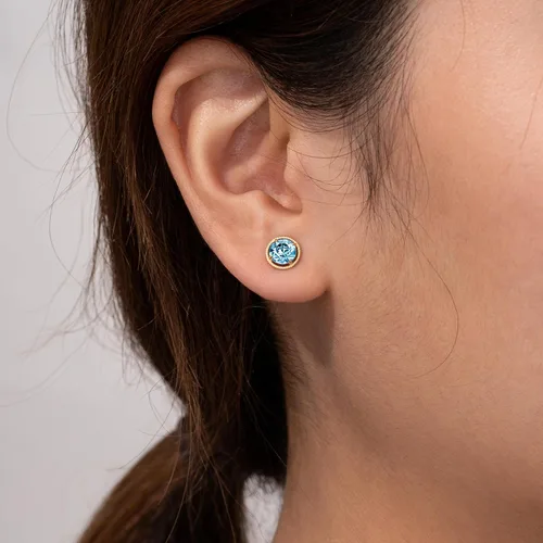 Miniatura 2 de Tienda Essentials 10k Gold Made with Infinite Elements Imported Crystal Birthstone Stud Earrings (previously Tienda Collection)