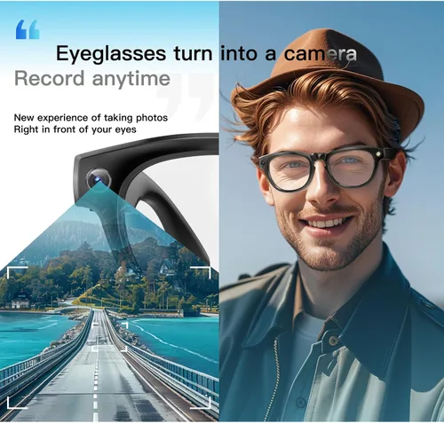 Miniatura 3 de Lentes de traductor inteligente con cámara, traducción AI de 11 idiomas, grabación de video y fotos, control de aplicación Bluetooth, para llamadas