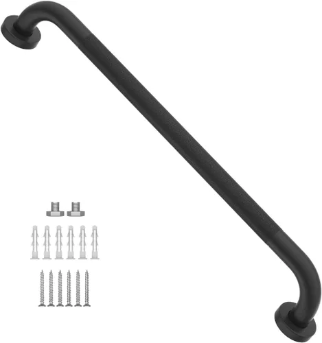 Barra de Agarre Antideslizante para Ducha de 24 Pulgadas Color Negro Frotado con Aceite Diámetro de 1.25", Barra de Agarre para Baño Munzong, Barra
