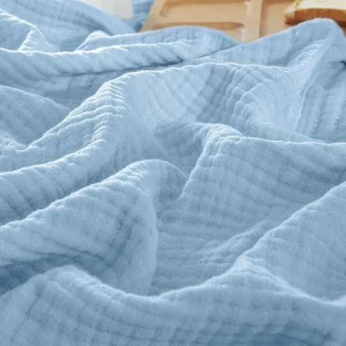 Miniatura 16 de PHF Manta de Muselina de Algodón 100%, Tamaño Queen 90"x90", Manta de Gasa Ligera de 4 Capas, Manta Minimalista Transpirable Suave como Nube para 02