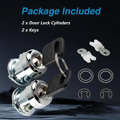 Miniatura 8 de 1 par de cilindros de cerradura de puerta con juego de llaves compatibles con Ford F150 F250 F350 F450 F550 Super Duty Excursion Explorer Freestar