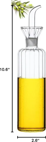 Miniatura 7 de Botella dispensadora de aceite de oliva sin goteo de 16 oz/16.2 fl oz, jarra de jarra de aceite de vidrio 100% para aceite de cocina y vinagre