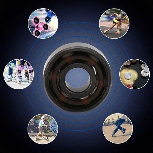Miniatura 2 de Rodamientos de patineta, juego de 16 piezas para patines en línea y zapatos de patinaje, rodamientos 608 de alto rendimiento con bolas de cerámica