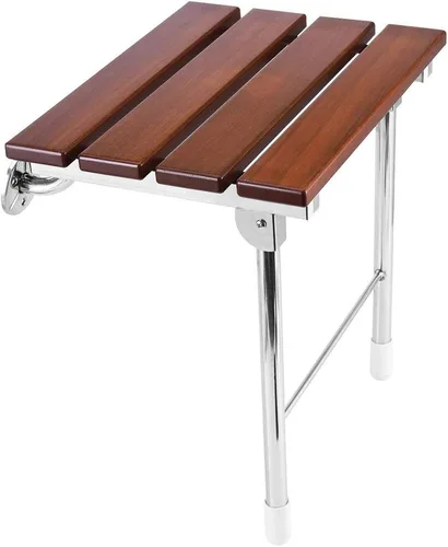 Asiento de ducha plegable montado en la pared con patas, silla de ducha plegable para ducha interior, banco de ducha plegable para personas mayores