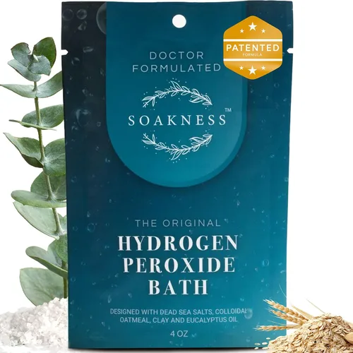 Soakness Sales de baño de sal de Epsom con peróxido de hidrógeno, fabricado en Estados Unidos, sales de baño patentadas, recuperación muscular y