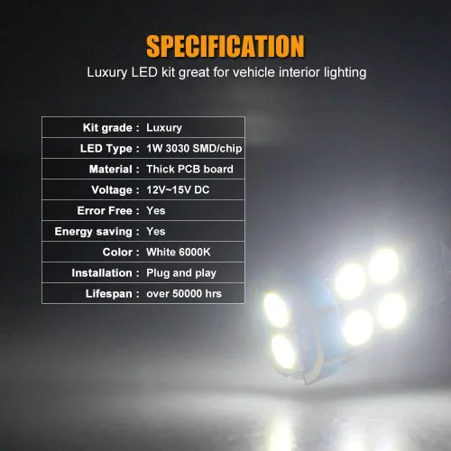 Miniatura 4 de EBAIFUN Kit de luz interior LED blanca de 14 piezas compatible con Dodge Ram 2009 2010 2011 2012 2013 2014 2015 2016 2017 2018 Dodge Ram 1500 2500
