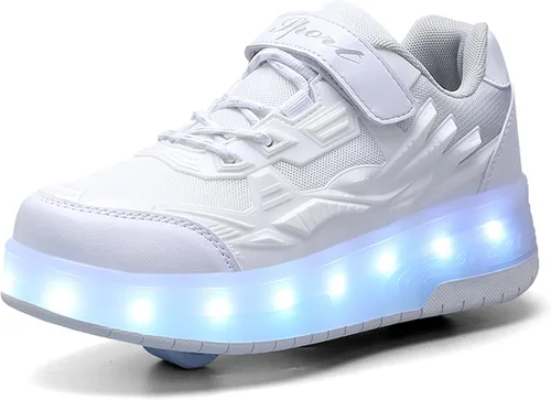 Miniatura 8 de Patines de Ruedas para Niños - Zapatos de Patines de Ruedas - Zapatillas 2 en 1 Zapatos de Patines Adecuados para Deportes al Aire Libre Comienza