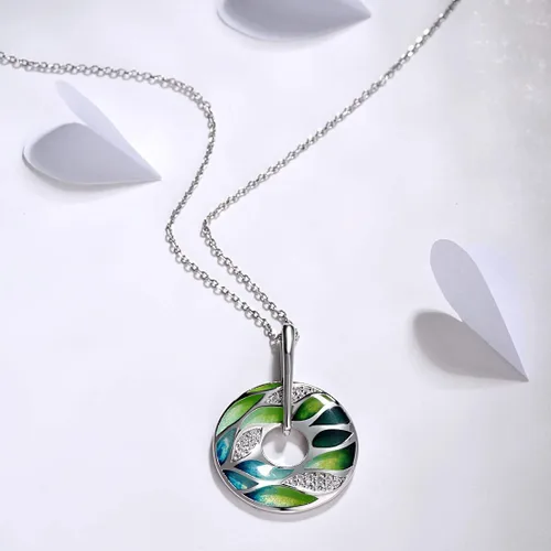 Miniatura 6 de Santuzza Colgante de plata de ley 925 hecho a mano con patrón de esmalte