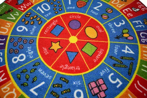 Miniatura 3 de KC Cubs Alfombra educativa antideslizante con alfabeto, números y formas de 3 x 3 pulgadas, para niños, guardería, aula, sala de juegos, guardería