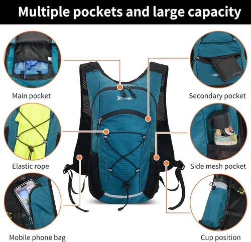 Miniatura 2 de DOJUNS Mochila de senderismo ligera mochila de viaje de 20 litros, impermeable, mochila de senderismo para hombres y mujeres (azul lago)