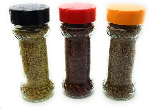 Miniatura 5 de Nakpunar 12 frascos de vidrio para especias de 6 onzas líquidas con tapas negras, fabricados en Israel