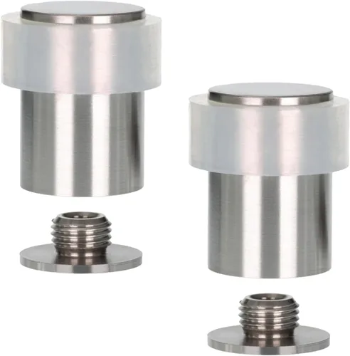 Miniatura 16 de Paquete de 2 topes de puerta EVI Tope de puerta de acero inoxidable – Cierre de tornillo – Protector de goma blanca – Tope de puerta de 0.79 x