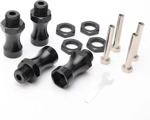 4 bujes de rueda RC de 0.472 in, giro de 0.669 in, tuercas adaptadoras hexagonales de 1.181 in de extensión para camiones monstruos a escala 1:10,