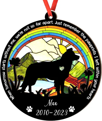 Miniatura 68 de Adorno personalizado para atrapasoles de sabueso afgano, adorno de Navidad de sabueso afgano, regalo para perro amante, sabueso afgano conmemorativo