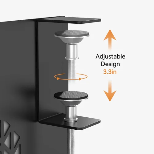 Miniatura 6 de Almacenamiento lateral de escritorio, soporte de metal para portátil con caja magnética para bolígrafos, organizador con abrazadera debajo