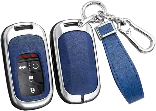 Miniatura 12 de ontto Funda de cuero para llavero con llavero de metal para llave de automóvil, compatible con Honda Accord Civic HR-V CR-V Pilot Sport SI EX EX-L