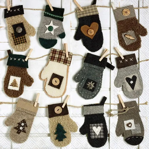 Miniatura 10 de Ideal Home Range Servilletas de papel de Navidad, 3 capas, 20 unidades, 5" x 5", Ángeles Grace - Gris ANGEL'S GRACE Cóctel gris