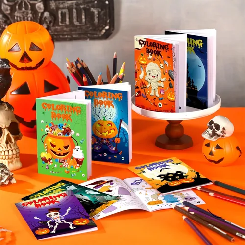 Miniatura 5 de Jutom 56 libros para colorear de Halloween a granel para adultos, bolsas de regalos de Halloween, regalos para actividades divertidas, suministros