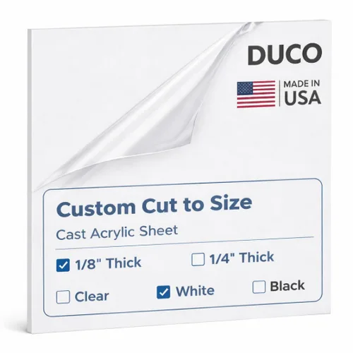 Miniatura 32 de Duco - Hoja de acrílico fundido transparente hecha en Estados Unidos, 1/8 de pulgada de grosor, 12 x 12 pulgadas, 1 paquete de láminas de plexiglás