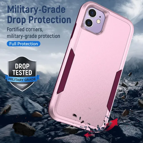 Miniatura 2 de Yiakeng Funda para iPhone 11, iPhone 11 con protector de pantalla HD, PC híbrida + TPU a prueba de golpes Defender Pioneer Anti-Shock Phone Case