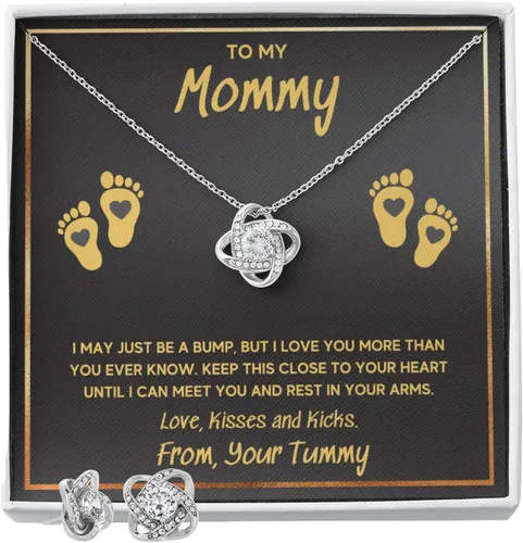 Miniatura 13 de Collar de joyería de pies de bebé, regalos para mamá por primera vez, collar para mamá a mi mamá, regalos para mujeres embarazadas, mamá futura ser