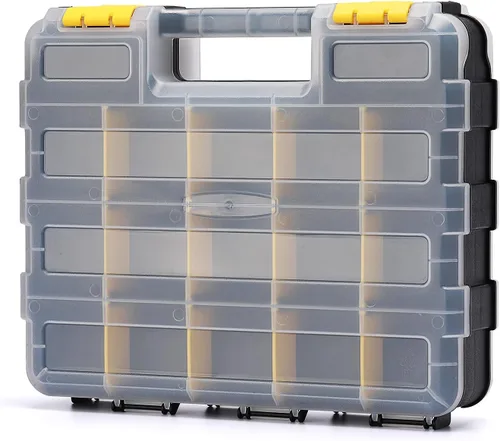 Miniatura 2 de Mayouko Organizador de herramientas de doble cara, separadores de plástico extraíbles personalizables, caja de almacenamiento para herramientas