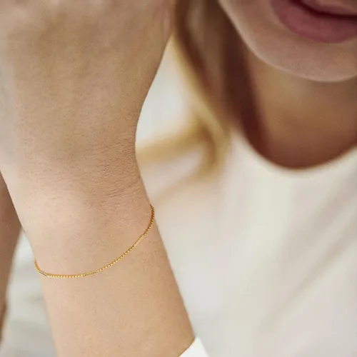 Miniatura 3 de BENEIGE Pulsera para mujer chapada en oro de 14 quilates, clip de papel satélite, bola ovalada, caja de cable, cadena de eslabones en capas