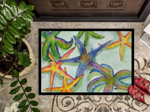 Miniatura 3 de Caroline's Treasures 8542-JMAT - Tapete para puerta delantera, 24 x 36 pulgadas, diseño de estrella de mar, para interiores y exteriores