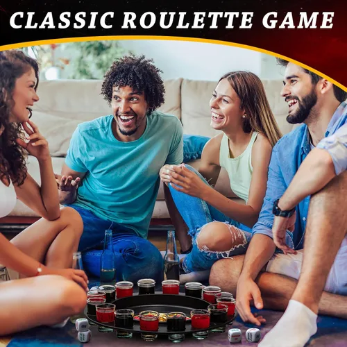 Miniatura 6 de Hiboom Juego de ruleta de vaso de chupito y juego de dados para beber, 16 vasos y 2 bolas para adultos, reuniones familiares, bares, suministros