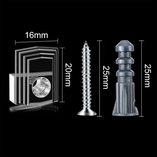 Miniatura 2 de Tatuo 20 clips de soporte de espejo para espejos de hasta 1/4 (0.236 pulgadas), clips de montaje de plástico transparente para colgar en la pared