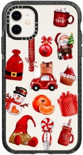 Miniatura 85 de CASETiFY Impact - Funda para iPhone 11 - Flower Power Retro - Negro Transparente