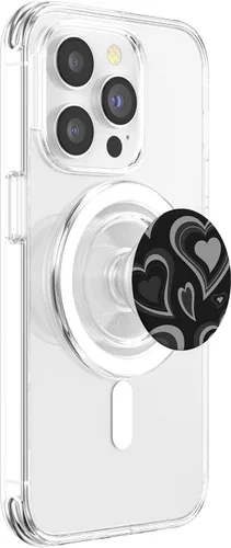 Miniatura 3 de PopSockets retro estéticos de corazones negros MagSafe PopGrip para iPhone