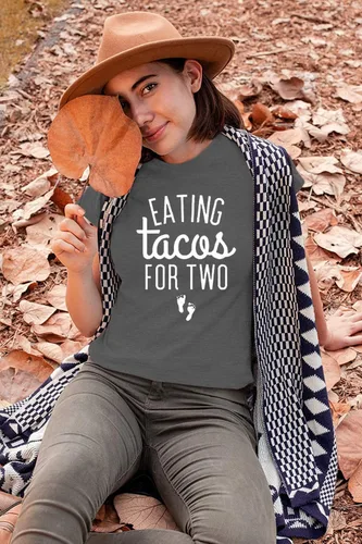 Miniatura 4 de Eating Tacos for Two Maternity Shirt Cute Graphic Letter Print T-Shirt Pregnancy Announcement Short Sleeve Tees Tops