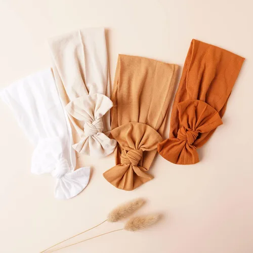 Miniatura 7 de Jesries 22 piezas de diademas para bebés, bandas de cabello de nailon suaves con lazos, accesorios para el cabello de niñas para recién nacidos