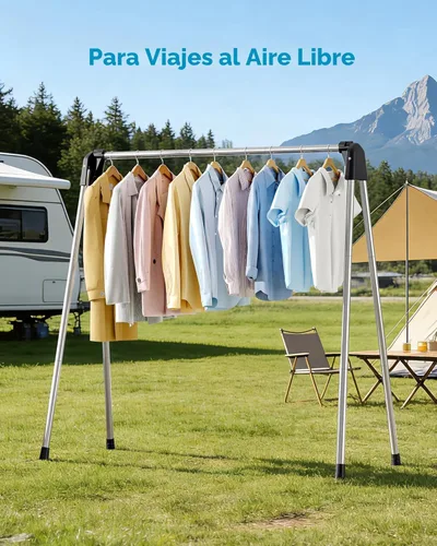 Miniatura 3 de APEXCHASER Tendedero plegable de acero inoxidable, plegable, colgador de ropa para suéter, ropa de bebé, toalla para interiores y exteriores