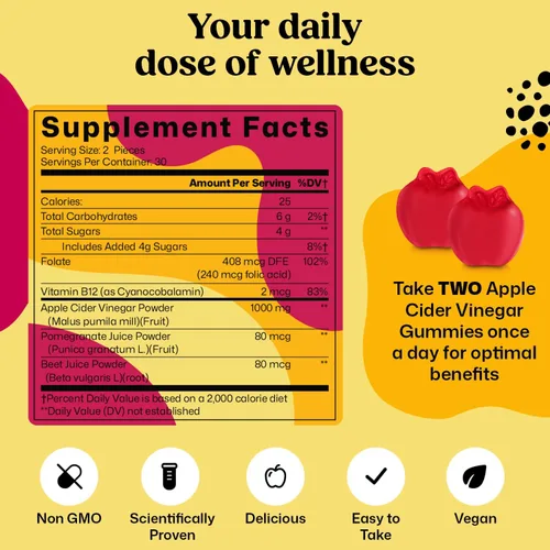 Miniatura 8 de ColonBroom Suplemento en polvo prémium (fresa, 50 porciones) + gomitas de vinagre de sidra de manzana para mujeres, apoya la composición corporal