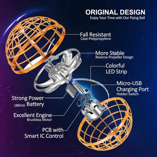 Miniatura 2 de LEMATRIX juguete de esfera voladora, bola que sobrevuela y bumerán, fidget spinner, juguetes geniales para niños y niñas de 6, 7, 8, 9, 10, 11, 12+