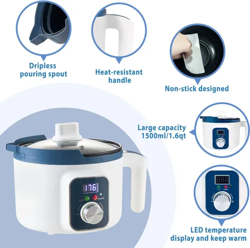 Miniatura 6 de Olla de fusión digital de velas con boquilla, derretidor de cera eléctrico con control de temperatura de 80 a 210 °F para hacer velas, fabricación