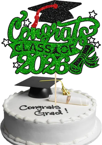 Miniatura 14 de Gyufise 1 paquete de decoración de pastel de graduación 2025 con purpurina de felicitaciones clase de 2025, decoración de pastel de diploma 2025