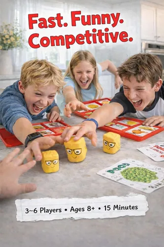 Miniatura 2 de The Lunch Room - Juego de cartas familiar - Juego de fiesta de lucha de comida rápida para niños y adultos, divertido para 3 a 6 jugadores, fácil
