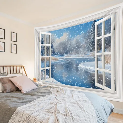 Miniatura 28 de HVEST Tapiz de mariposa para decoración de habitación, mariposas azules de fantasía en cielo estrellado, tapiz para colgar en la pared, tapiz negro