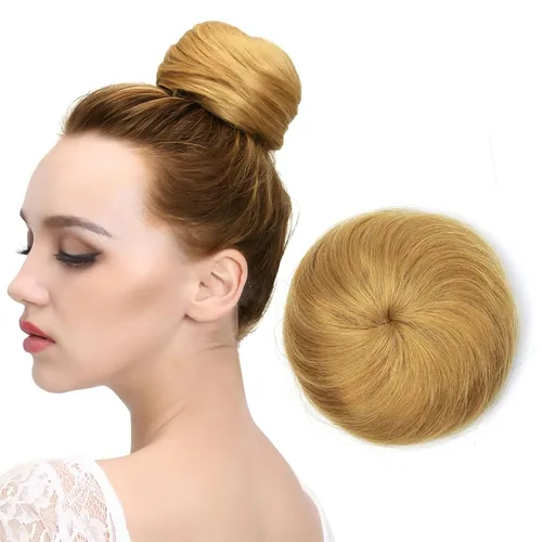 Miniatura 20 de Moño de Cabello Humano 100%, Moño Desordenado Pieza de Cabello Extensiones de Cabello Humano Real Moño de Cabello Rizado Natural Piezas de Cabello