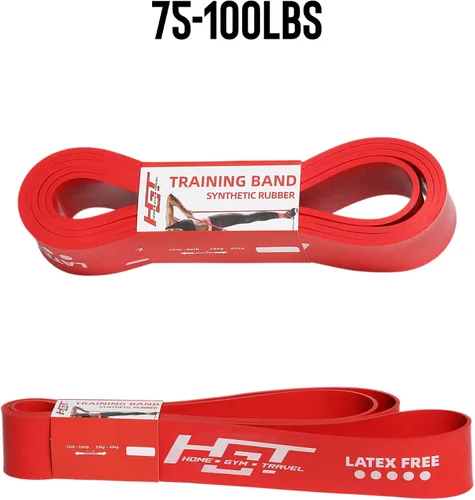Miniatura 5 de HGT - Banda de resistencia larga – Banda de entrenamiento extra fuerte sin látex para mujeres y hombres – Soporta estiramiento, yoga y pilates