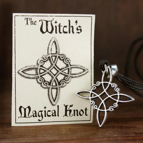 Miniatura 2 de Collar con colgante Wiccan con nudo de brujas celtas de peltre