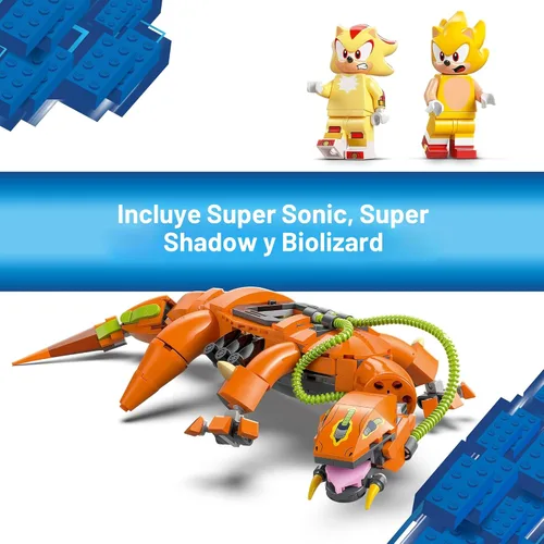 Miniatura 6 de LEGO Sonic The Hedgehog Super Shadow vs. Biolizard, regalo de jugador para niños y niñas, divertido juego coleccionable para niños y fanáticos