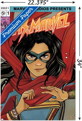 Miniatura 3 de Trends International Marvel Ms. Marvel - Póster de pared de cómic, 34 pulgadas de largo x 22.4 W, versión premium sin marco